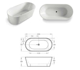 Perfect Freestanding Bathtub 1200mm 1300mm 1340mm 1400mm 1500mm 1700mm